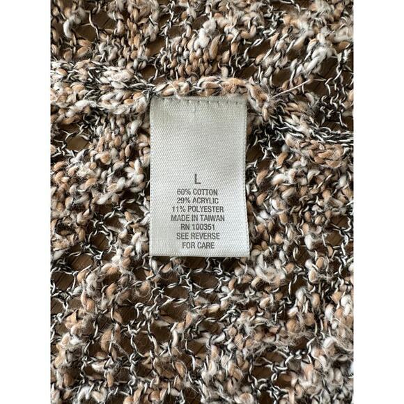 Dress Barn Womens Crochet Open Knit Three Quarter Sleeves Cardigan Sweater Sz L - Picture 8 of 9